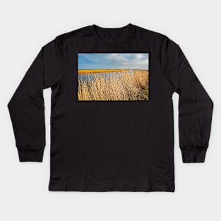 View over the River Yare in Acle on the Norfolk Broads Kids Long Sleeve T-Shirt